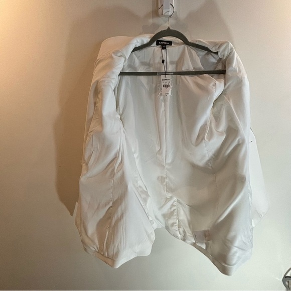 EXPRESS Sz L Blazer Double Breasted Lined Gold Buttons Shoulder Pads NEW W/ TAG - Picture 8 of 9